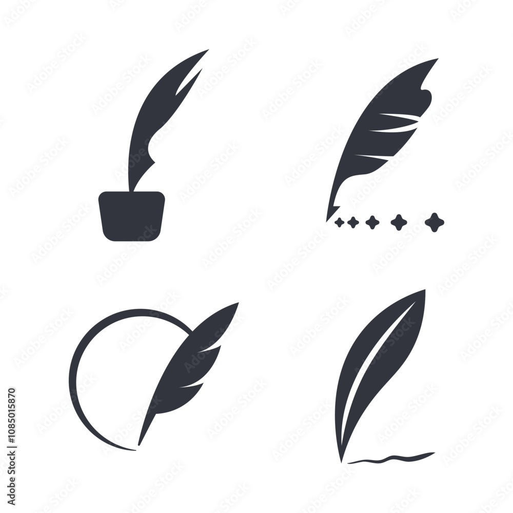 Writer Logo Template Icon Writer Logo Template Icon