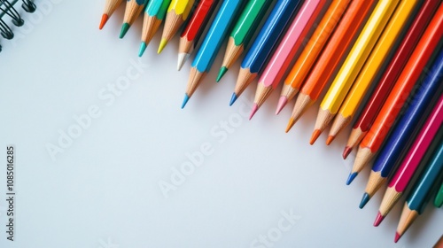 Colorful Pencils on White Background