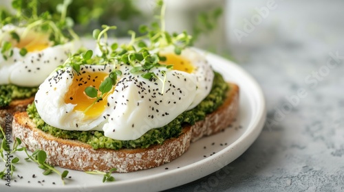 Poached Egg Toast with Pesto