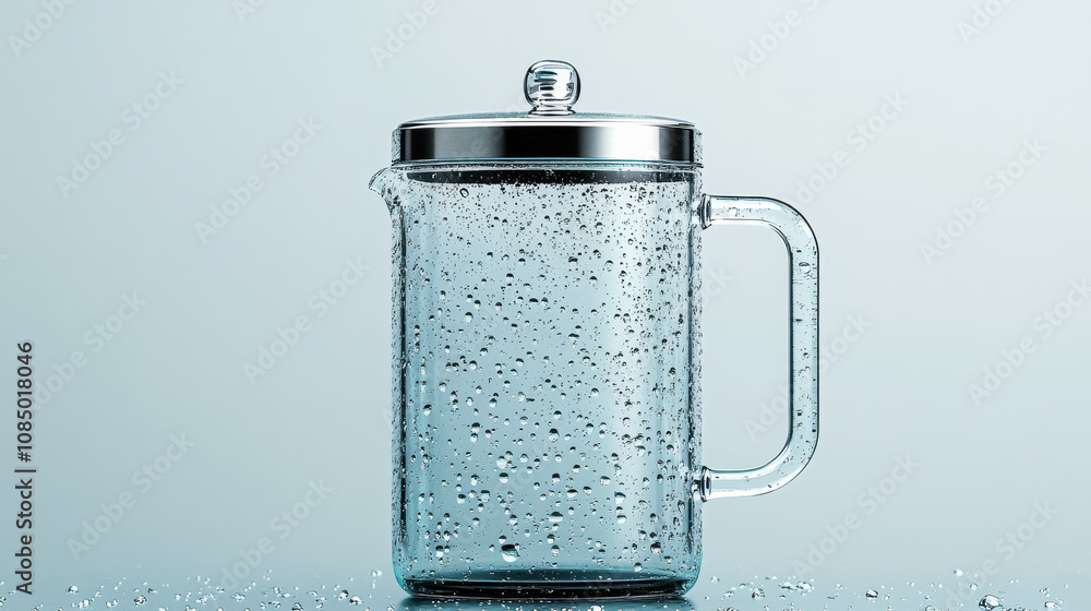 Obraz premium Elegant Glass Coffee Maker with Metal Lid