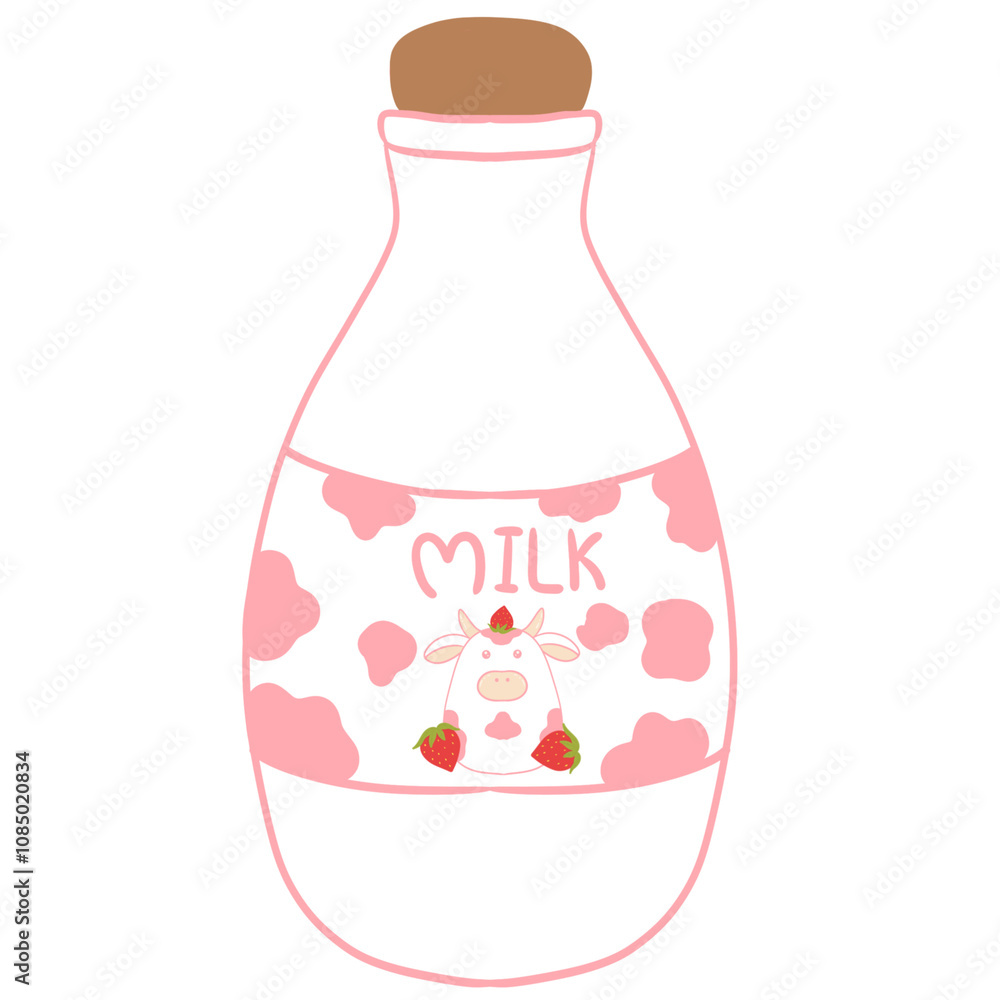 Pink cow print milk bottle Pink cow print milk bottle