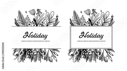 シンプルな手書き風フレームセット　バナーやチラシ制作に