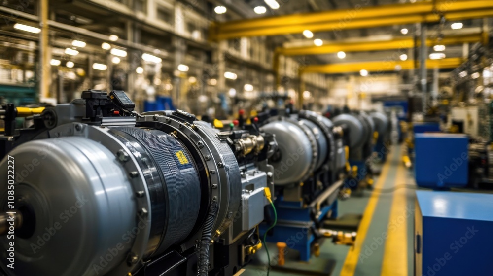 High-pressure air compressors operating in an industrial setting, showcasing their role in advanced manufacturing systems High-pressure air compressors operating in an industrial setting, showcasing their role in advanced manufacturing systems