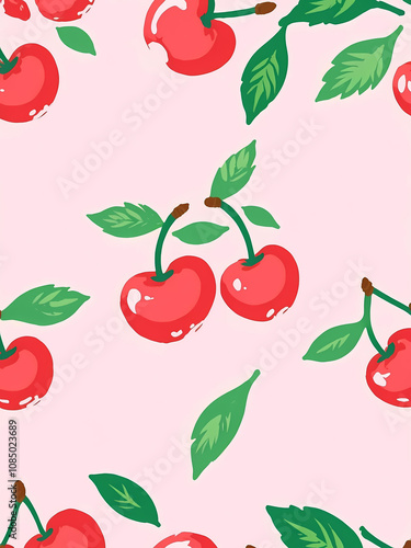 Cherry background pattern illustration