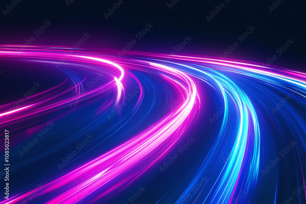 Colorful Light Trails with Glowing Neon Waves and Vibrant Energy Flow Colorful Light Trails with Glowing Neon Waves and Vibrant Energy Flow