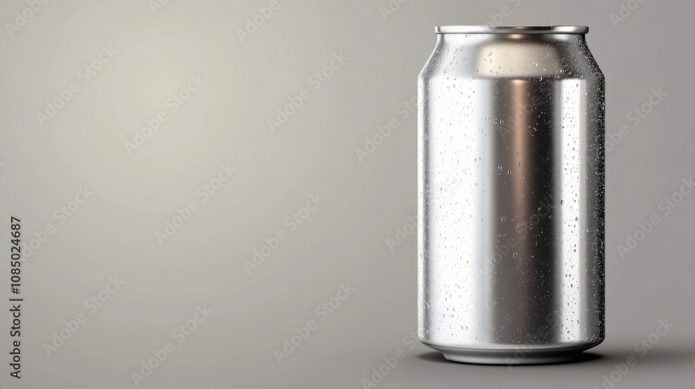 Mockup of a 350ml gray energy drink can, set against a light grey backdrop Mockup of a 350ml gray energy drink can, set against a light grey backdrop