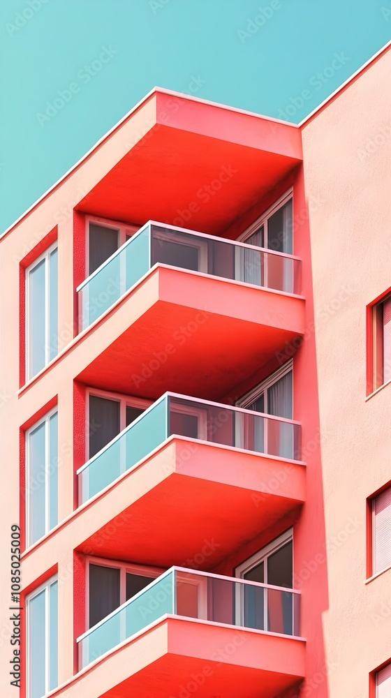 Vibrant Abstract Architectural Geometry in Modern Urban Setting Vibrant Abstract Architectural Geometry in Modern Urban Setting