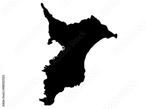 少しゆるい千葉県のシルエット 関東地方
