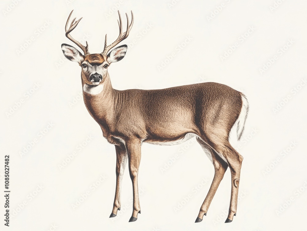Obraz premium Deer on White Background