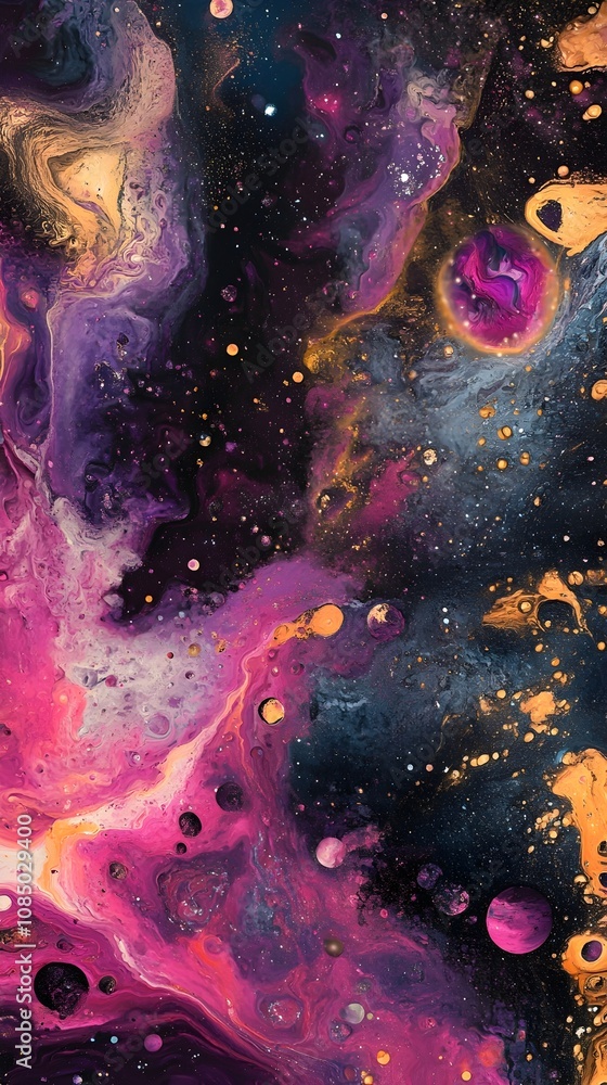 Obraz premium Cosmic Explosion A Mesmerizing Digital Creation of Abstract Space Phenomena
