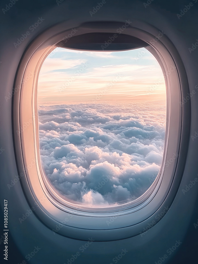 airplane window with clouds view airplane window with clouds view