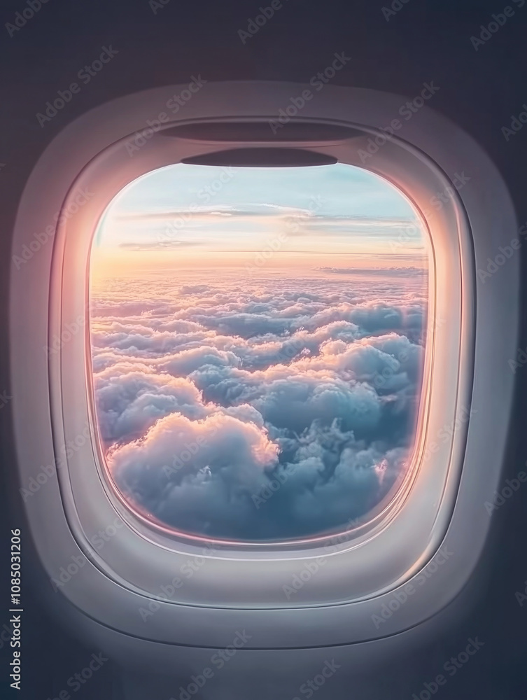 airplane window with clouds view airplane window with clouds view