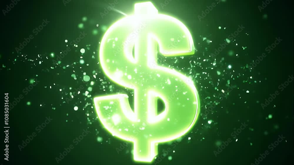 Dollar sign in green on a black background, symbolizing finance or wealth Dollar sign in green on a black background, symbolizing finance or wealth