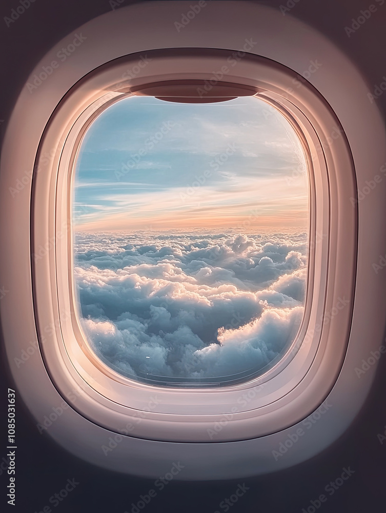 airplane window with clouds view airplane window with clouds view