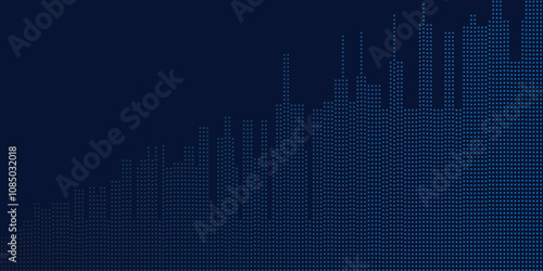 Abstract blue growing financial graph chart vector illustration design background