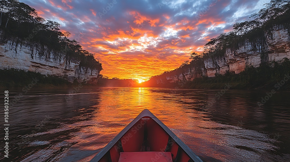 Fototapeta premium Sunset river