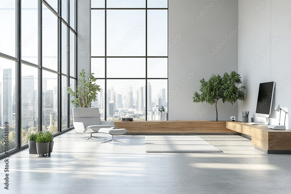 Ideas for contemporary industrial office interior design. Generative Ai Ideas for contemporary industrial office interior design. Generative Ai