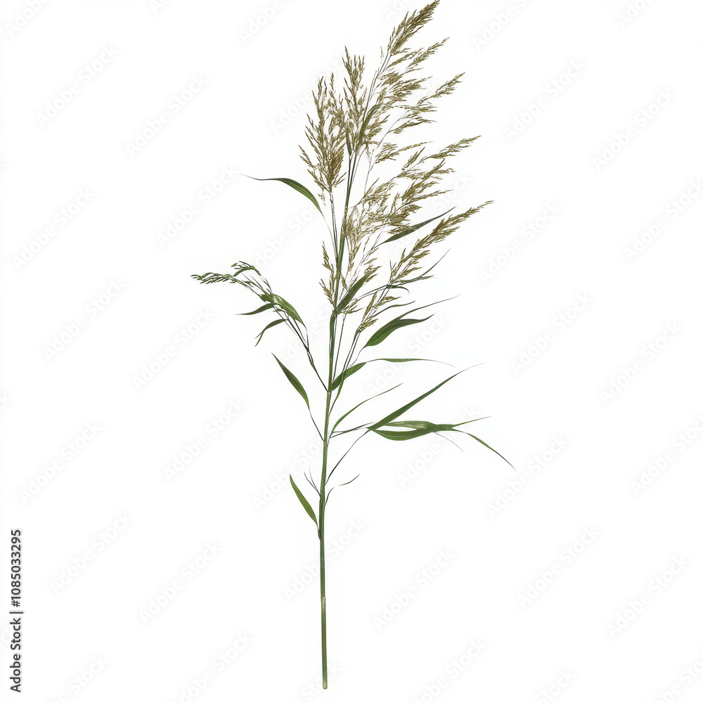 Fototapeta premium White Reed Plant on Clean Background
