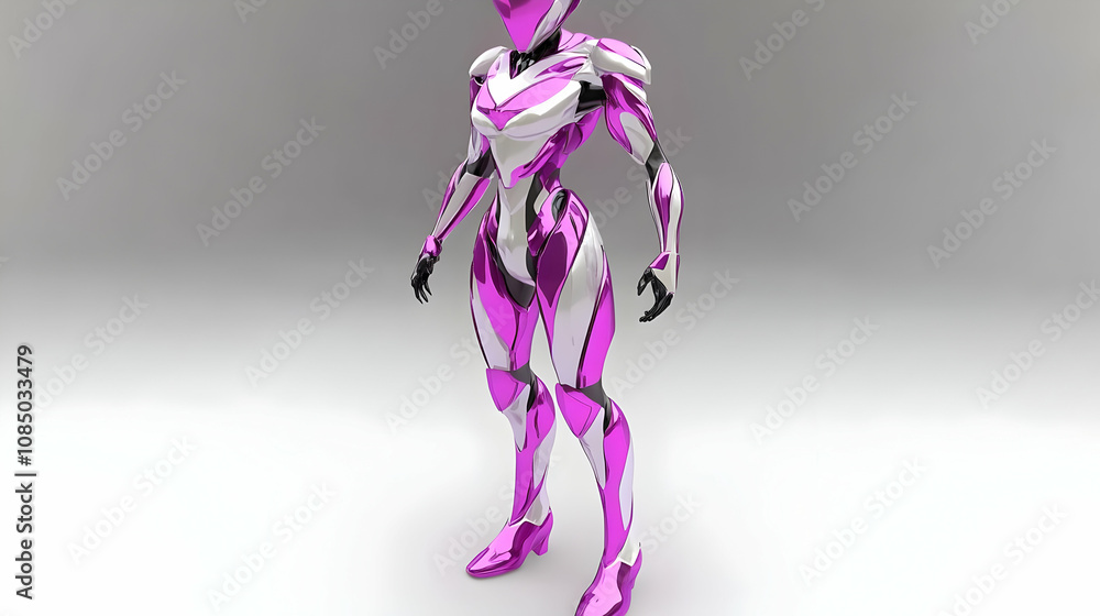 Fototapeta premium Futuristic Female Robot 3D Illustration