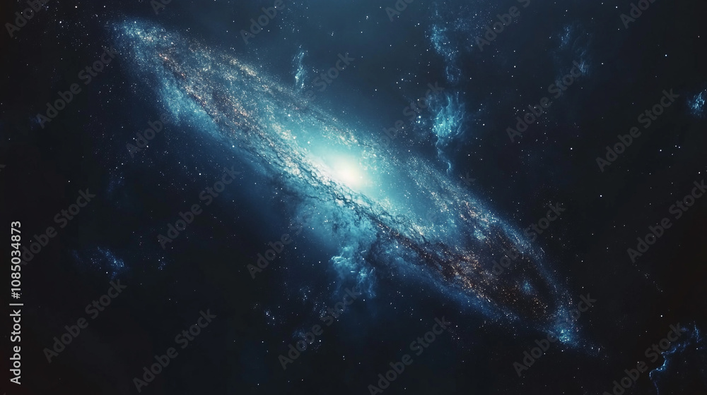 A breathtaking view of a spiral galaxy illuminated by starlight in the vast universe at night A breathtaking view of a spiral galaxy illuminated by starlight in the vast universe at night