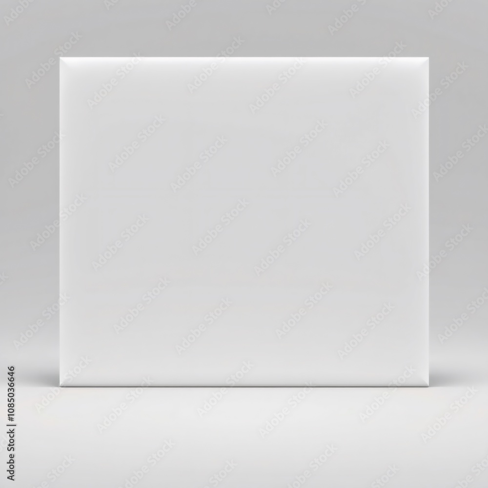 A blank white rectangle sits on a white background. A blank white rectangle sits on a white background.