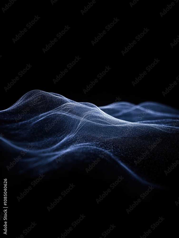 Obraz premium Blue Light Wave on Black Background