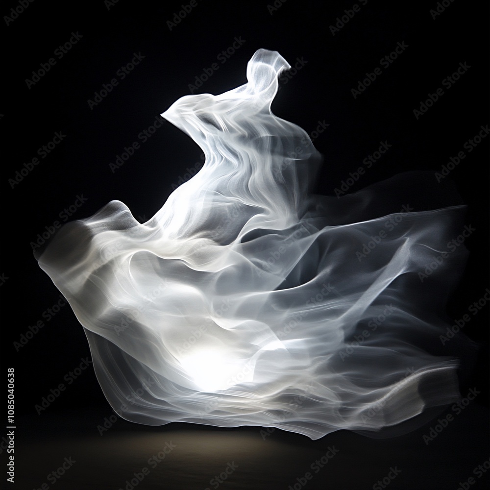 Fototapeta premium Radiant White Light Effect on Black Background