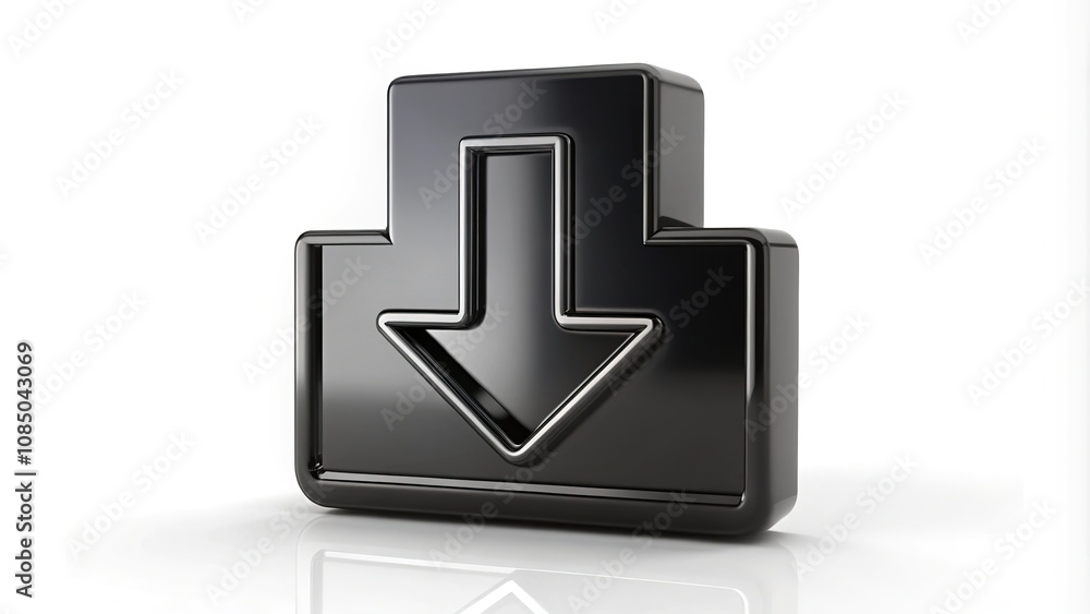 Black Download Symbol - Minimalist Illustration - High Depth of Field Black Download Symbol - Minimalist Illustration - High Depth of Field