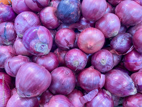 onions, collection of onions background.