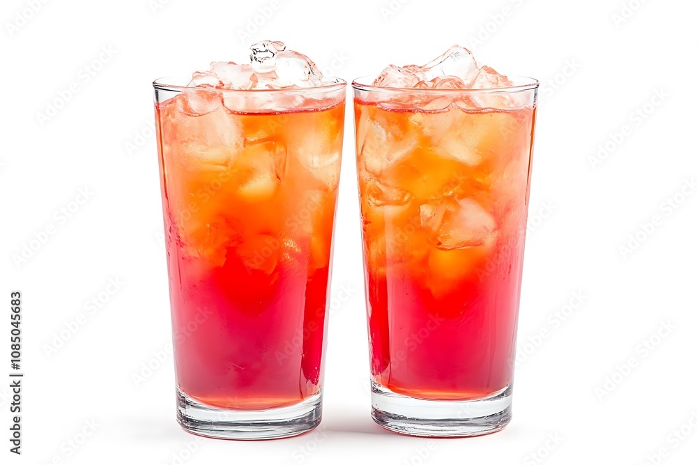 Fruit Drinks isolated on a white background, close up Fruit Drinks isolated on a white background, close up