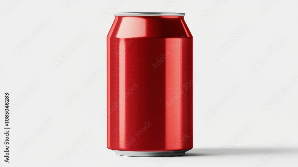 Minimalist aluminum drink can mockup, isolated on a plain white background Minimalist aluminum drink can mockup, isolated on a plain white background