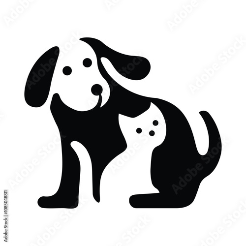 dog silhouette design,  dog silhouette design with cat