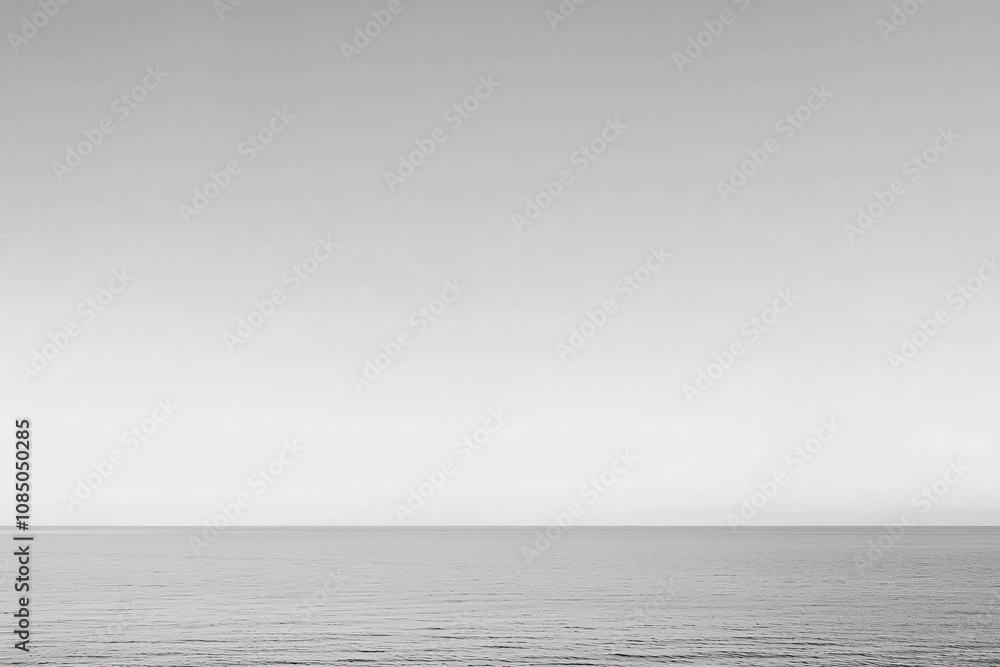 Serene Minimalism: A Tranquil Seascape in Monochrome Serene Minimalism: A Tranquil Seascape in Monochrome