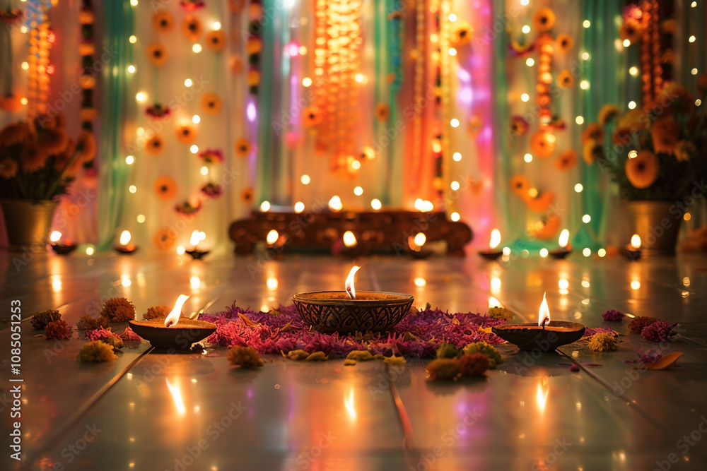 Beautiful greeting card with bright holiday composition for happy and celebrate Diwali Beautiful greeting card with bright holiday composition for happy and celebrate Diwali