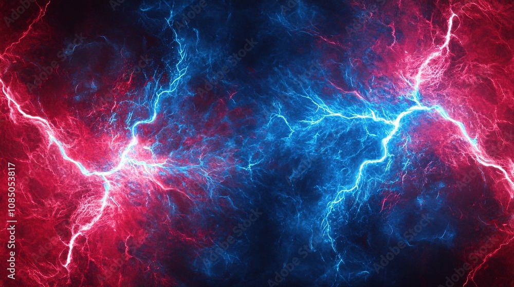 Obraz premium Abstract Blue and Red Lightning Background