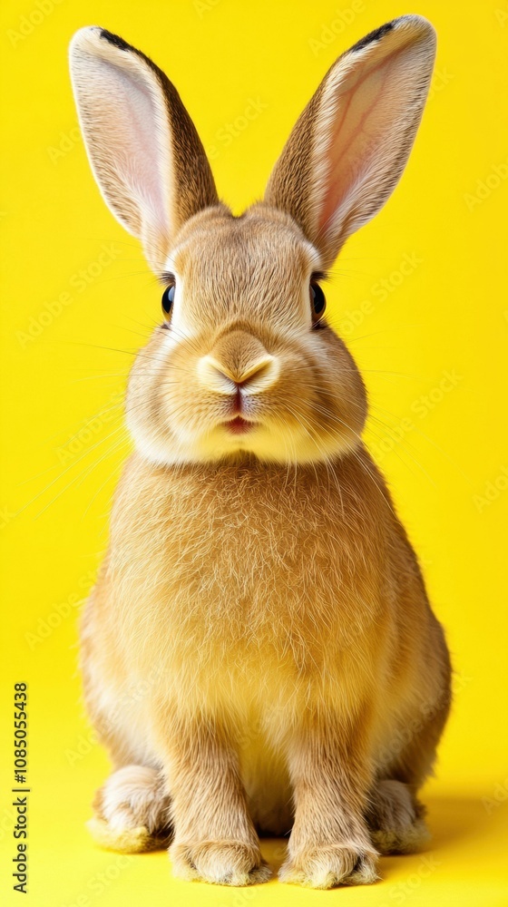 Obraz premium Adorable fluffy bunny. AI.