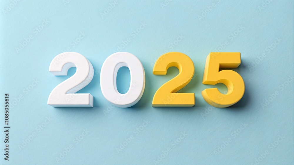 Futuristic 2025 New Year Numbers in Pastel Colors with Reflective Surface and Soft Lighting V4 Futuristic 2025 New Year Numbers in Pastel Colors with Reflective Surface and Soft Lighting V4