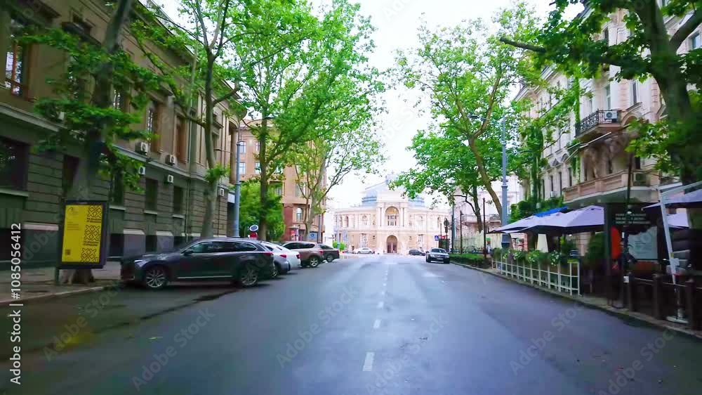 Rishelievska Street walk to the Opera and Ballet Theater of Odesa, Ukraine Rishelievska Street walk to the Opera and Ballet Theater of Odesa, Ukraine