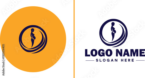 Infertility Clinic icon Fertility clinic Reproductive clinic IVF clinic flat logo sign symbol editable vector