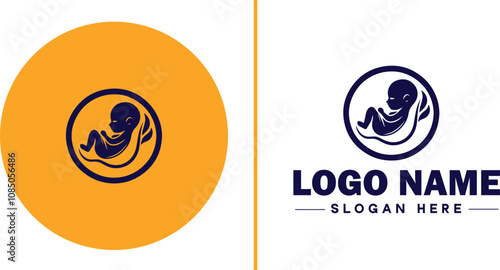 Infertility Clinic icon Fertility clinic Reproductive clinic IVF clinic flat logo sign symbol editable vector