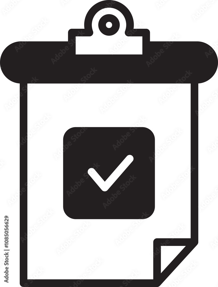 Fototapeta premium Check Mark on Clipboard Icon Illustration 