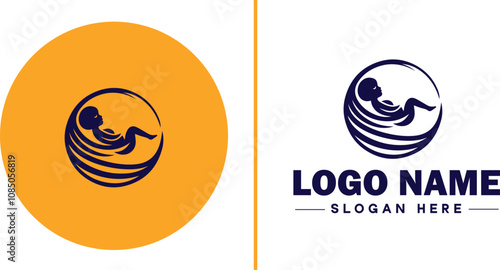 Infertility Clinic icon Fertility clinic Reproductive clinic IVF clinic flat logo sign symbol editable vector