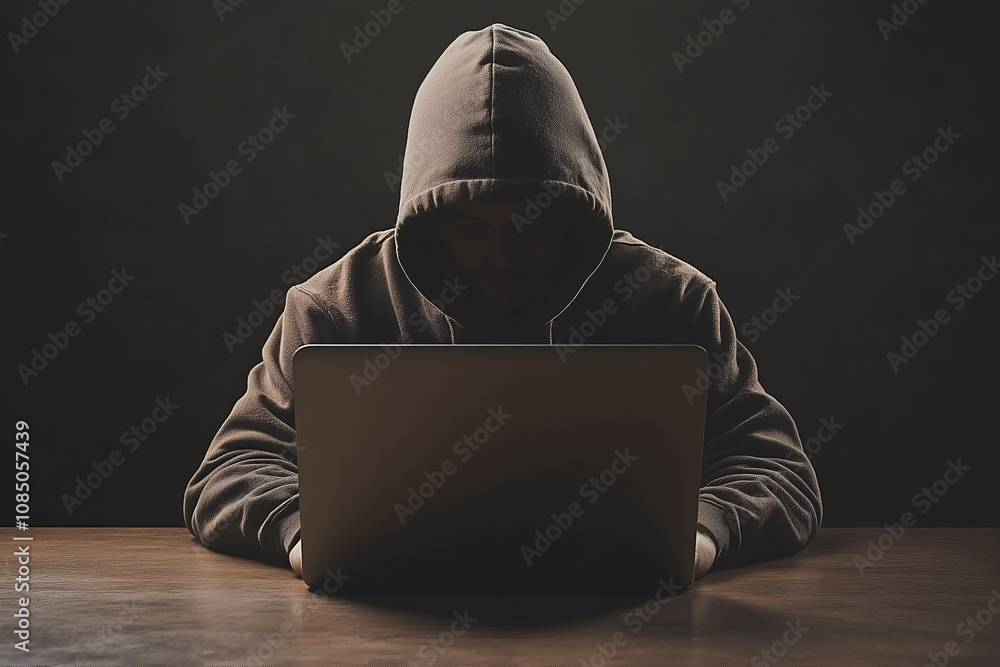 Hacker typing computer. Concept of cybercrime, cyberattack, dark web. Hacker typing computer. Concept of cybercrime, cyberattack, dark web.
