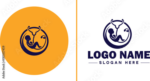 Infertility Clinic icon Fertility clinic Reproductive clinic IVF clinic flat logo sign symbol editable vector