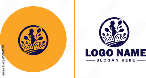 Infertility Clinic icon Fertility clinic Reproductive clinic IVF clinic flat logo sign symbol editable vector