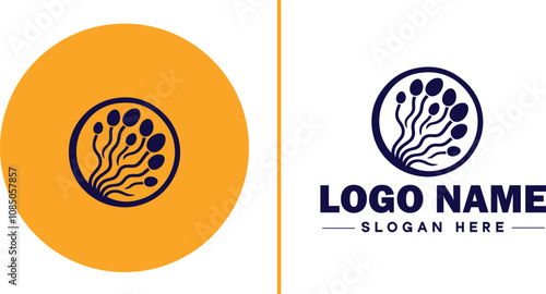 Infertility Clinic icon Fertility clinic Reproductive clinic IVF clinic flat logo sign symbol editable vector