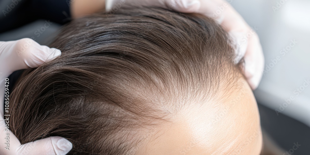 Obraz premium Hair loss consultation for women bright room personal care relaxed environment close-up view wellness focus