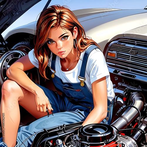 woman with car