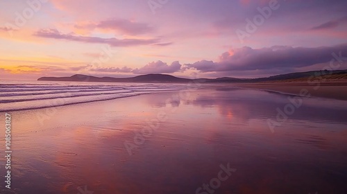 Wallpaper Mural Serene Sunset Over Tranquil Waters: A Coastal Reflection Torontodigital.ca