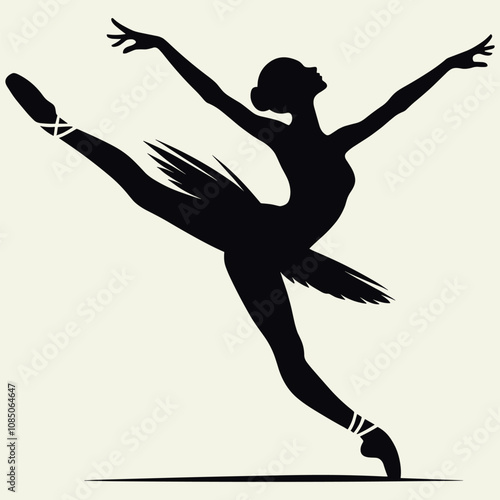 Elegant Ballerina Silhouette in Graceful Dance Pose